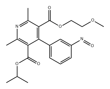 3,5-Pyridinedicarboxylic acid, 2,6-dimethyl-4-(3-nitrosophenyl)-, 3-(2-methoxyethyl) 5-(1-methylethyl) ester Struktur