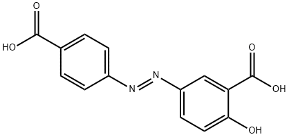 (E)-5-((4-羧基苯基)二氮烯基)-2-羟基苯甲酸钠 结构式