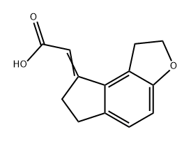 Acetic acid, 2-(1,2,6,7-tetrahydro-8H-indeno[5,4-b]furan-8-ylidene)- Structure
