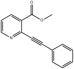 3-Pyridinecarboxylic acid, 2-(2-phenylethynyl)-, methyl ester,124300-47-6,结构式