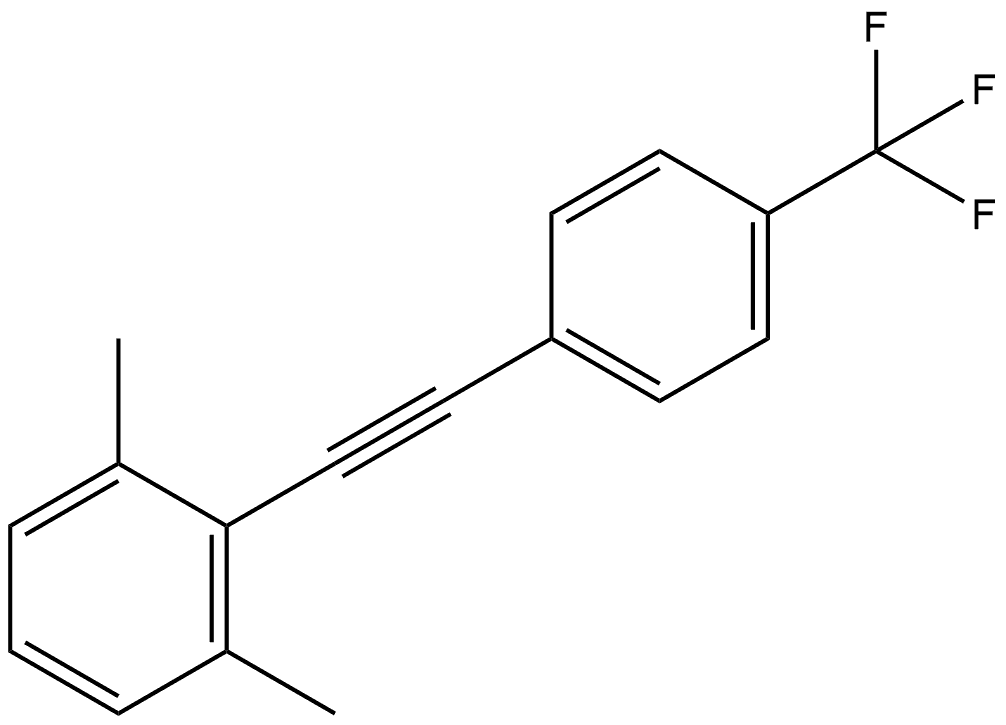 1,3-Dimethyl-2-[2-[4-(trifluoromethyl)phenyl]ethynyl]benzene 结构式