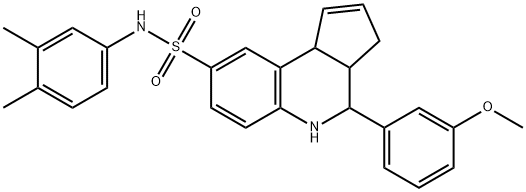 N-(3,4-Dimethylphenyl)-3a,4,5,9b-tetrahydro-4-(3-methoxyphenyl)-3H-cyclopenta[c]quinoline-8-sulfonamide 结构式