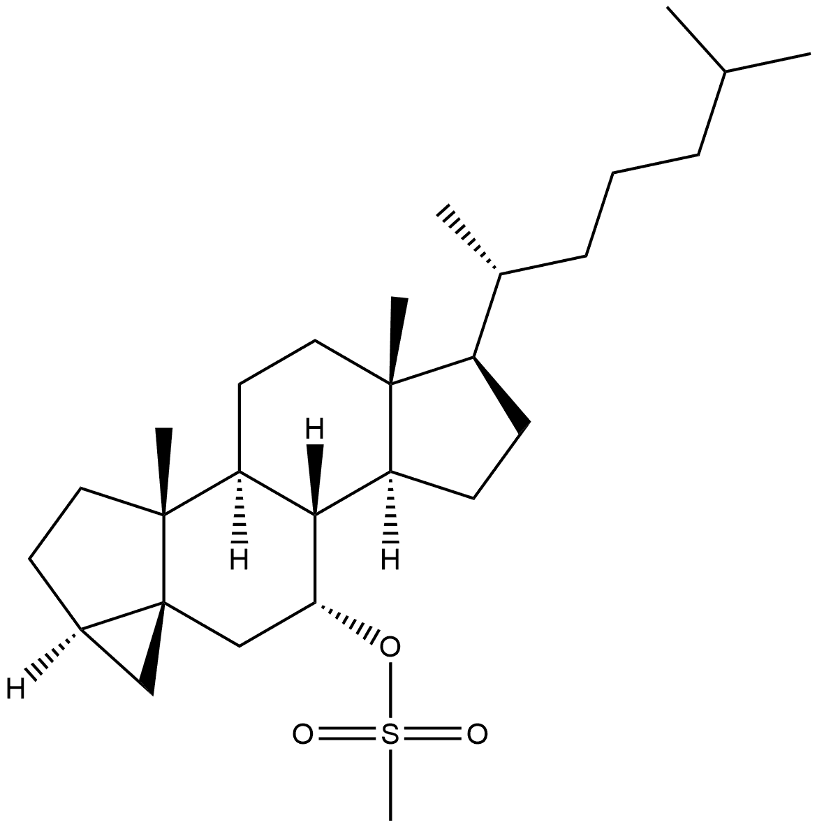 3,5-Cyclocholestan-7-ol, methanesulfonate, (3α,5R,7α)- (9CI)