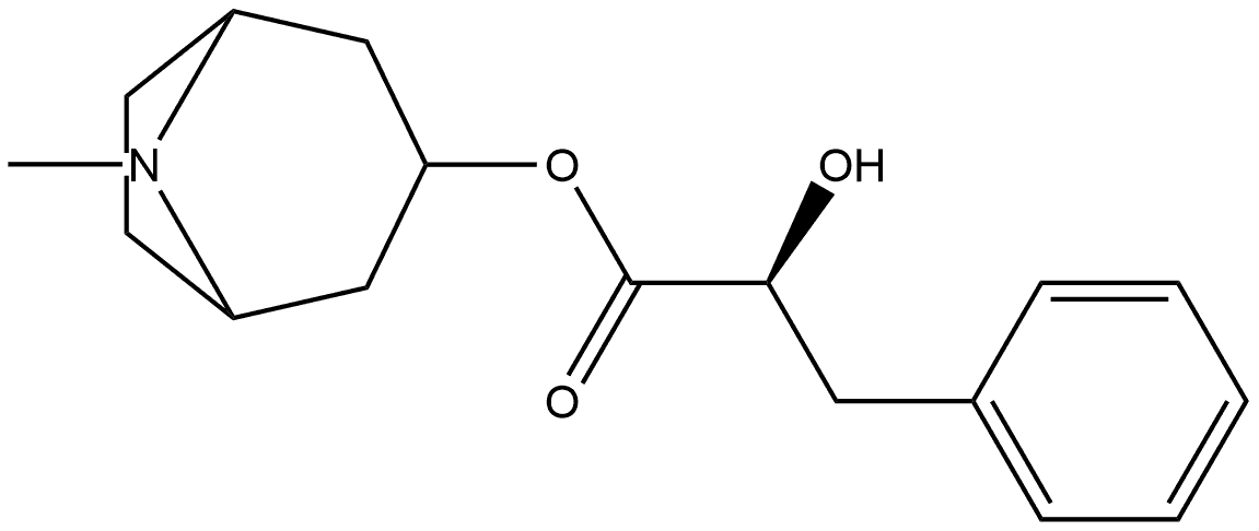 Benzenepropanoic acid, α-hydroxy-, 8-methyl-8-azabicyclo[3.2.1]oct-3-yl ester, (αS)- Struktur