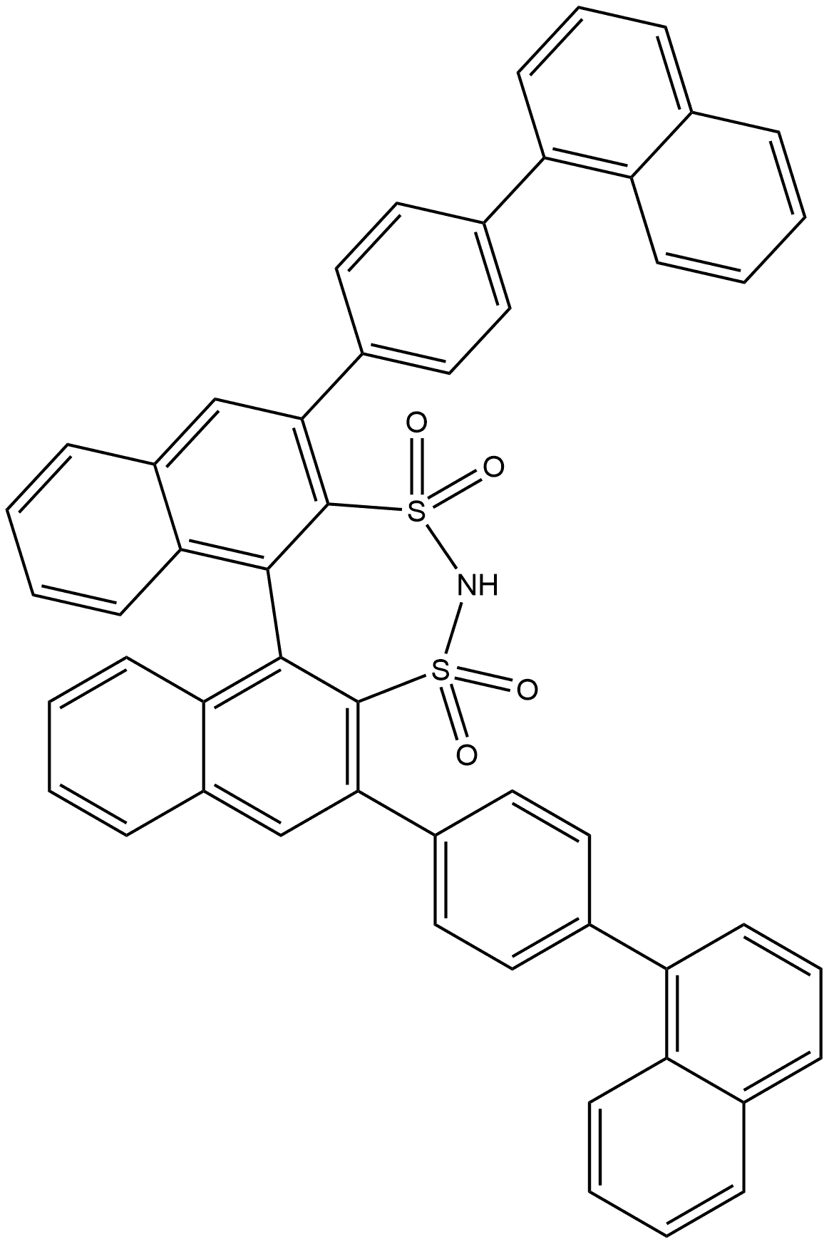 Dinaphtho[2,1-d:1',2'-f][1,3,2]dithiazepine, 2,6-bis[4-(1-naphthalenyl)phenyl]-, 3,3,5,5-tetraoxide, (11bR)-,1245748-63-3,结构式