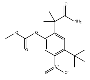 Carbonic acid, 2-(2-amino-1,1-dimethyl-2-oxoethyl)-4-(1,1-dimethylethyl)-5-nitrophenyl methyl ester 结构式