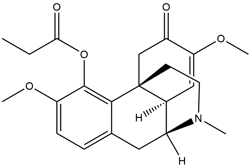 Morphinan-6-one, 7,8-didehydro-3,7-dimethoxy-17-methyl-4-(1-oxopropoxy)-, (9α,13α,14α)- Structure