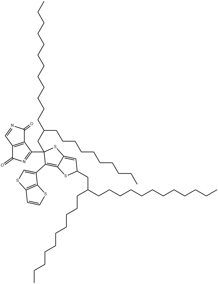 2,5-Bis(2-decyltetradecyl)-2,5-dihydro-3,6-dithieno[3,2-b]thien-2-ylpyrrolo[3,4-c]pyrrole-1,4-dione Struktur