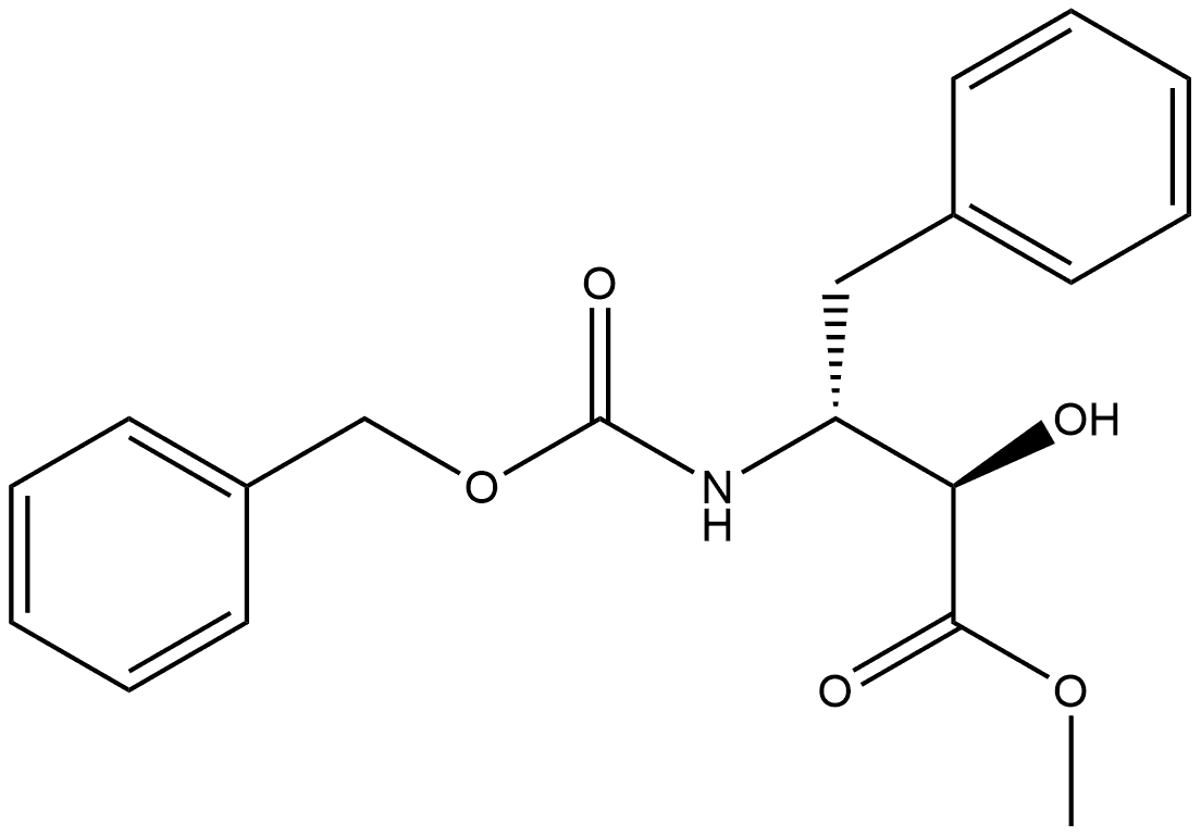 Benzenebutanoic acid, α-hydroxy-β-[[(phenylmethoxy)carbonyl]amino]-, methyl ester, (αR,βR)- Struktur
