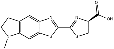 4-Thiazolecarboxylic acid, 2-(6,7-dihydro-5-methyl-5H-pyrrolo[3,2-f]benzothiazol-2-yl)-4,5-dihydro-, (4S)- Structure