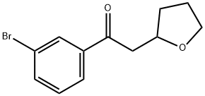 1-(3-溴苯基) -2-(四氢呋喃-2-基)乙酮 结构式