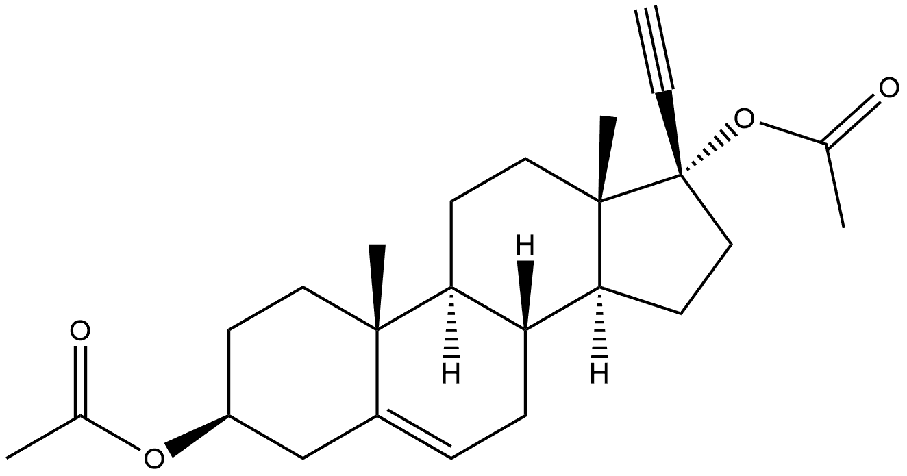 Pregn-5-en-20-yne-3,17-diol, diacetate, (3β,17α)- (9CI) Structure