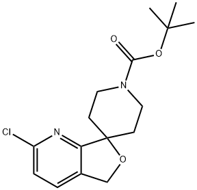 tert-Butyl 2-chloro-5H-spiro[furo[3,4-b]pyridine-7,4'-piperidine]-1'-carboxylate Struktur