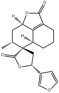 Spiro[furan-3(2H),6'-[6H]naphtho[1,8-bc]furan]-2,2'(4'H)-dione, 5-(3-furanyl)-3',4,5,5',5'a,7',8',8'a-octahydro-7'-methyl-, (3R,5R,5'aR,7'R,8'aR)- (9CI) 化学構造式