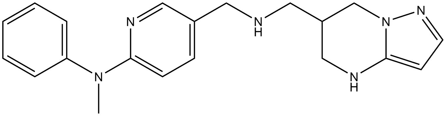 N-Methyl-N-phenyl-5-((((4,5,6,7-tetrahydropyrazolo[1,5-a]pyrimidin-6-yl)methyl)amino)methyl)pyridin-2-amine 结构式