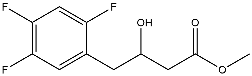 Benzenebutanoic acid, 2,4,5-trifluoro-β-hydroxy-, methyl ester 化学構造式