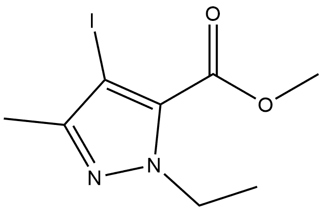 methyl 1-ethyl-4-iodo-3-methyl-1H-pyrazole-5-carboxylate 结构式