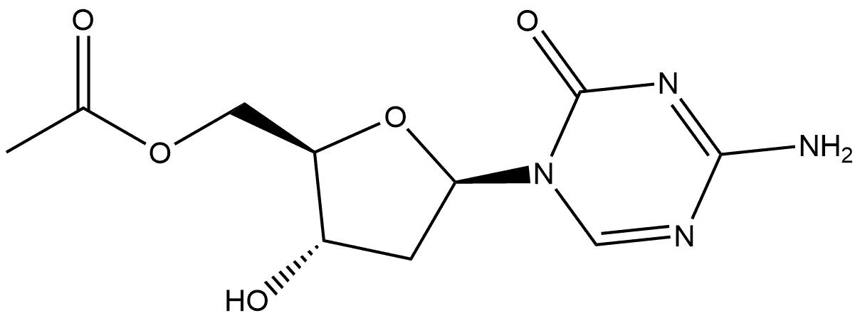 1,3,5-Triazin-2(1H)-one, 1-(5-O-acetyl-2-deoxy-β-D-erythro-pentofuranosyl)-4-amino- Struktur