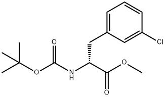 D-Phenylalanine, 3-chloro-N-[(1,1-dimethylethoxy)carbonyl]-, methyl ester 结构式