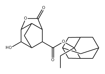 3,5-Methano-2H-cyclopenta[b]furan-7-carboxylic acid, hexahydro-6-hydroxy-2-oxo-, 2-ethyltricyclo[3.3.1.13,7]dec-2-yl ester Structure
