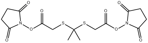 2,5-Pyrrolidinedione, 1,1'-[(1-methylethylidene)bis[thio(1-oxo-2,1-ethanediyl)oxy]]bis- 化学構造式