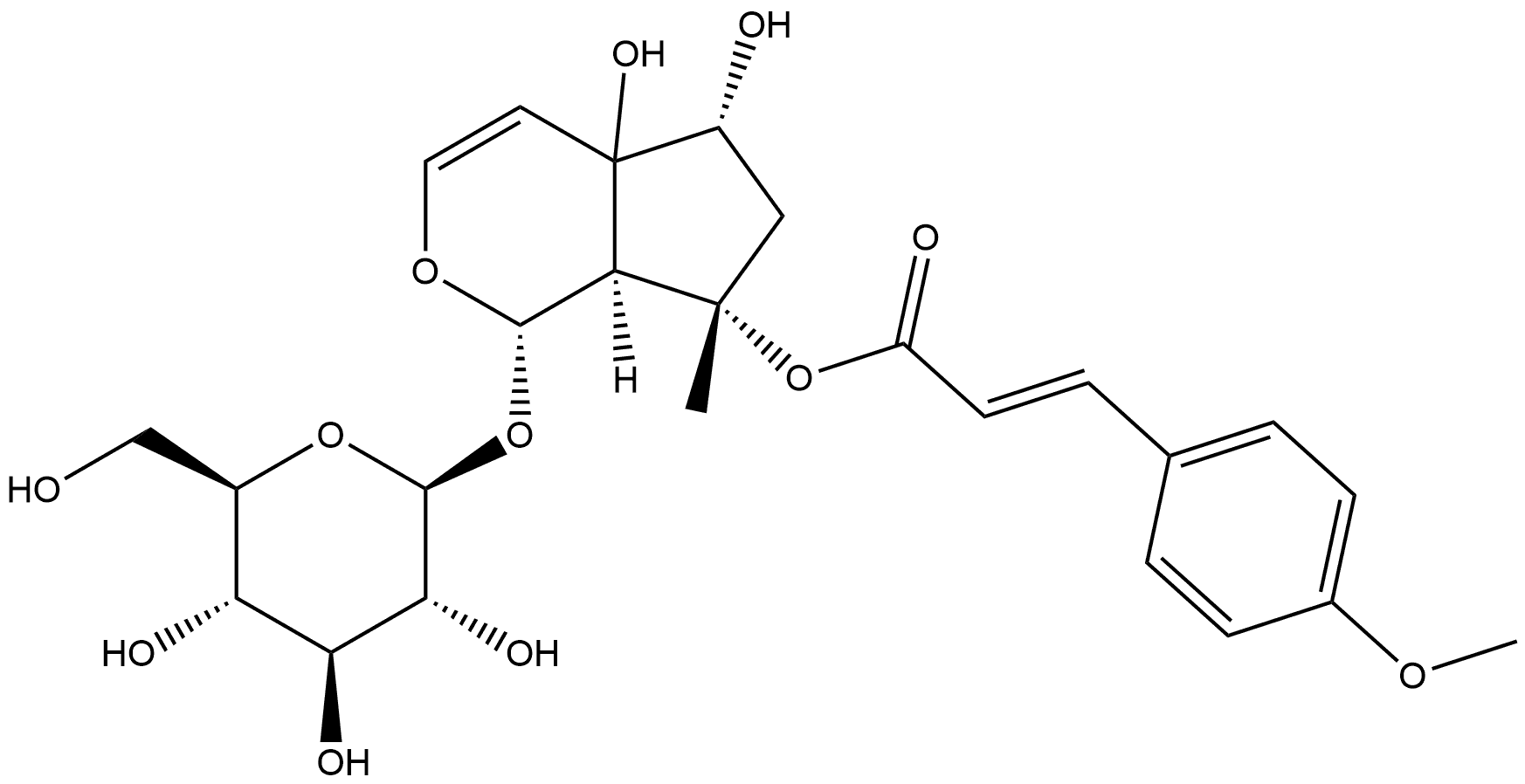 8-(O-Methyl-p-cumaroyl)-Harpagide Structure