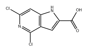 4,6-二氯-1H-吡咯并[3,2-C]吡啶-2-羧酸, 1256807-21-2, 结构式
