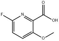6-FLUORO-3-METHOXYPYRIDINE-2-CARBOXYLIC ACID, 1256810-06-6, 结构式