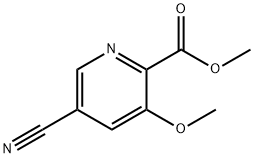 2-Pyridinecarboxylic acid, 5-cyano-3-methoxy-, methyl ester Struktur