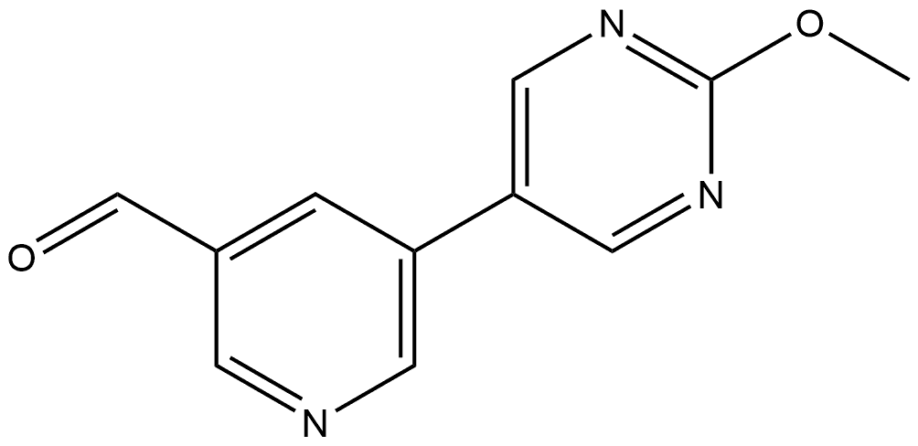 5-(2-Methoxy-5-pyrimidinyl)-3-pyridinecarboxaldehyde 结构式