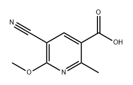 3-Pyridinecarboxylic acid, 5-cyano-6-methoxy-2-methyl- Struktur