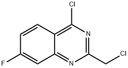4-chloro-2-(chloromethyl)-7-fluoroquinazoline Struktur