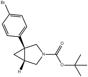 (1S,5R)-tert-butyl 1-(4-bromophenyl)-3-azabicyclo[3.1.0]hexane-3- 结构式