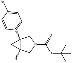 (1R,5S)-tert-butyl 1-(4-bromophenyl)-3-azabicyclo[3.1.0]hexane-3- 结构式