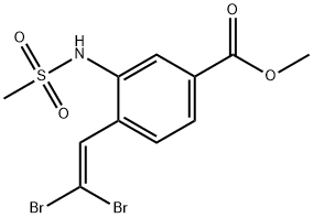 4-(2,2-二溴乙烯基)-3-(甲基磺酰氨基)苯甲酸甲酯 结构式