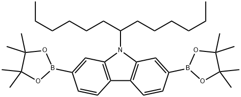 2,7-双(4,4,5,5-四甲基-1,3,2-二噁硼烷-2-基)-9-(三癸烷-7-基)-9H-咔唑, 1259931-19-5, 结构式
