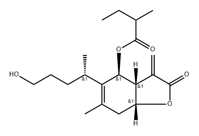 6Α-(2-甲基丁酰基)-旋覆花内酯 结构式