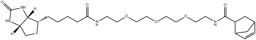 1H-Thieno[3,4-d]imidazole-4-pentanamide, N-(13-bicyclo[2.2.1]hept-5-en-2-yl-13-oxo-3,6,9-trioxa-12-azatridec-1-yl)hexahydro-2-oxo-, (3aS,4S,6aR)- Structure