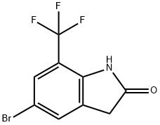 2H-Indol-2-one, 5-bromo-1,3-dihydro-7-(trifluoromethyl)- Struktur