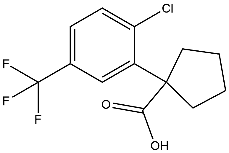 1-(2-chloro-5-(trifluoromethyl)phenyl)cyclopentane-1-carboxylic acid Struktur