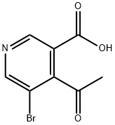 3-Pyridinecarboxylic acid, 4-acetyl-5-bromo- Struktur