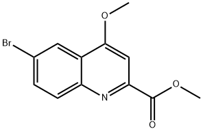 2-Quinolinecarboxylic acid, 6-bromo-4-methoxy-, methyl ester 结构式
