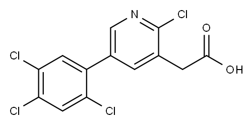 2-Chloro-5-(2,4,5-trichlorophenyl)pyridine-3-acetic acid 结构式