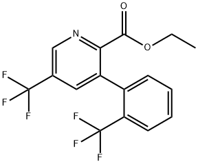 Ethyl 5-(trifluoromethyl)-3-(2-(trifluoromethyl)phenyl)picolinate 结构式