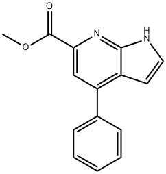 Methyl 4-phenyl-1H-pyrrolo[2,3-b]pyridine-6-carboxylate 结构式