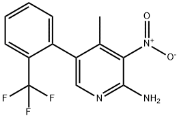 2-Amino-4-methyl-3-nitro-5-(2-(trifluoromethyl)phenyl)pyridine 化学構造式