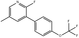 2-Fluoro-5-methyl-3-(4-(trifluoromethoxy)phenyl)pyridine 结构式