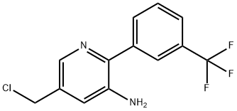 3-Amino-5-(chloromethyl)-2-(3-(trifluoromethyl)phenyl)pyridine 结构式