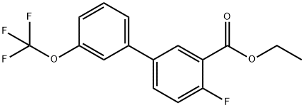 Ethyl 4-fluoro-3'-(trifluoromethoxy)biphenyl-3-carboxylate,1261651-51-7,结构式