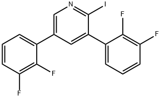 3,5-Bis(2,3-difluorophenyl)-2-iodopyridine 结构式